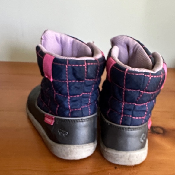 Kids' Quilted Winter Boots - Gray and Pink - Picture 3 of 5
